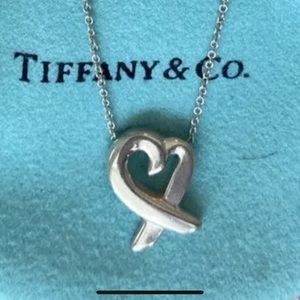 Tiffany & Co 925 sterling silver Paloma heart necklace 16”